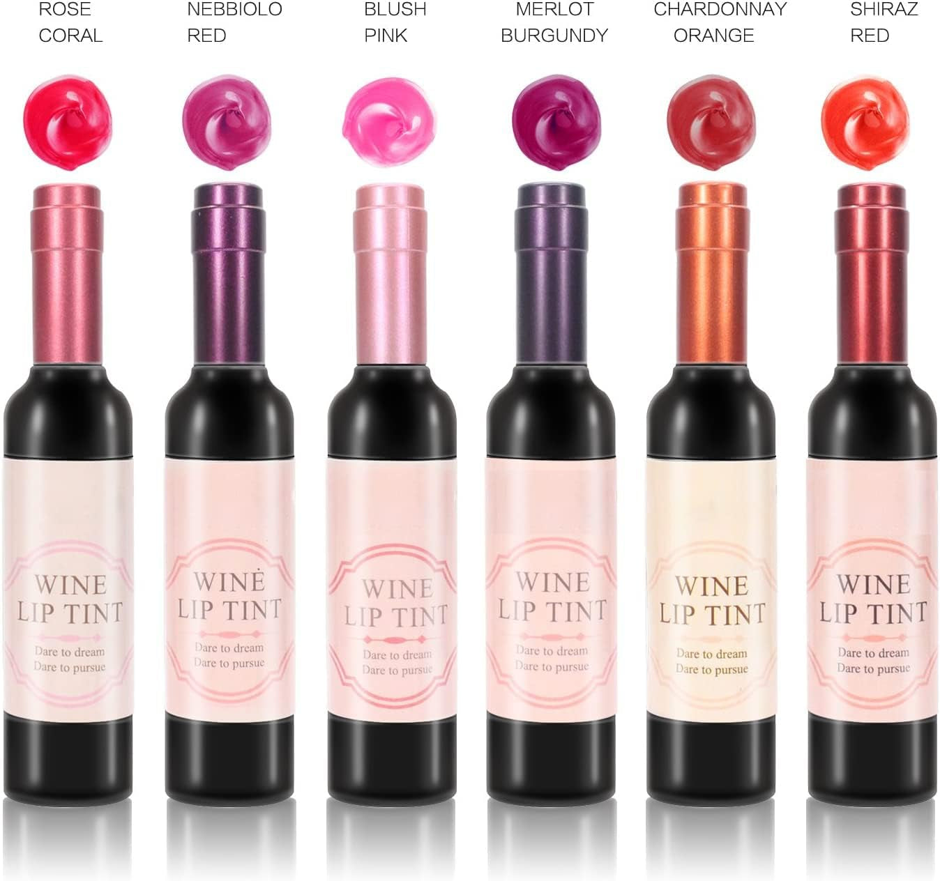 Juego De Brillo De Labios Mate Y Tinte De Vino - 6 Colores, Lápiz Labial Líquido a Prueba De Agua De Larga Duración